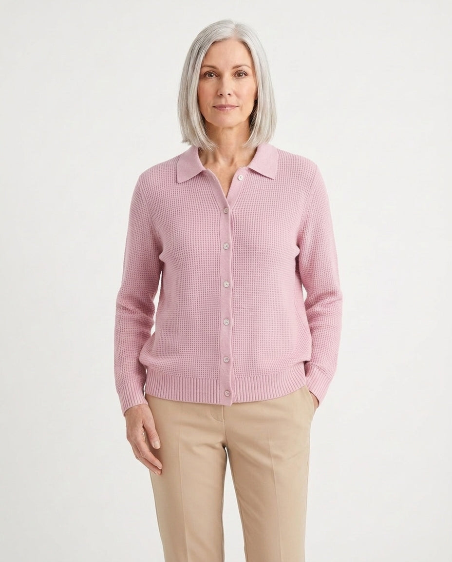 Elara | Klassisk stickad cardigan med knapp