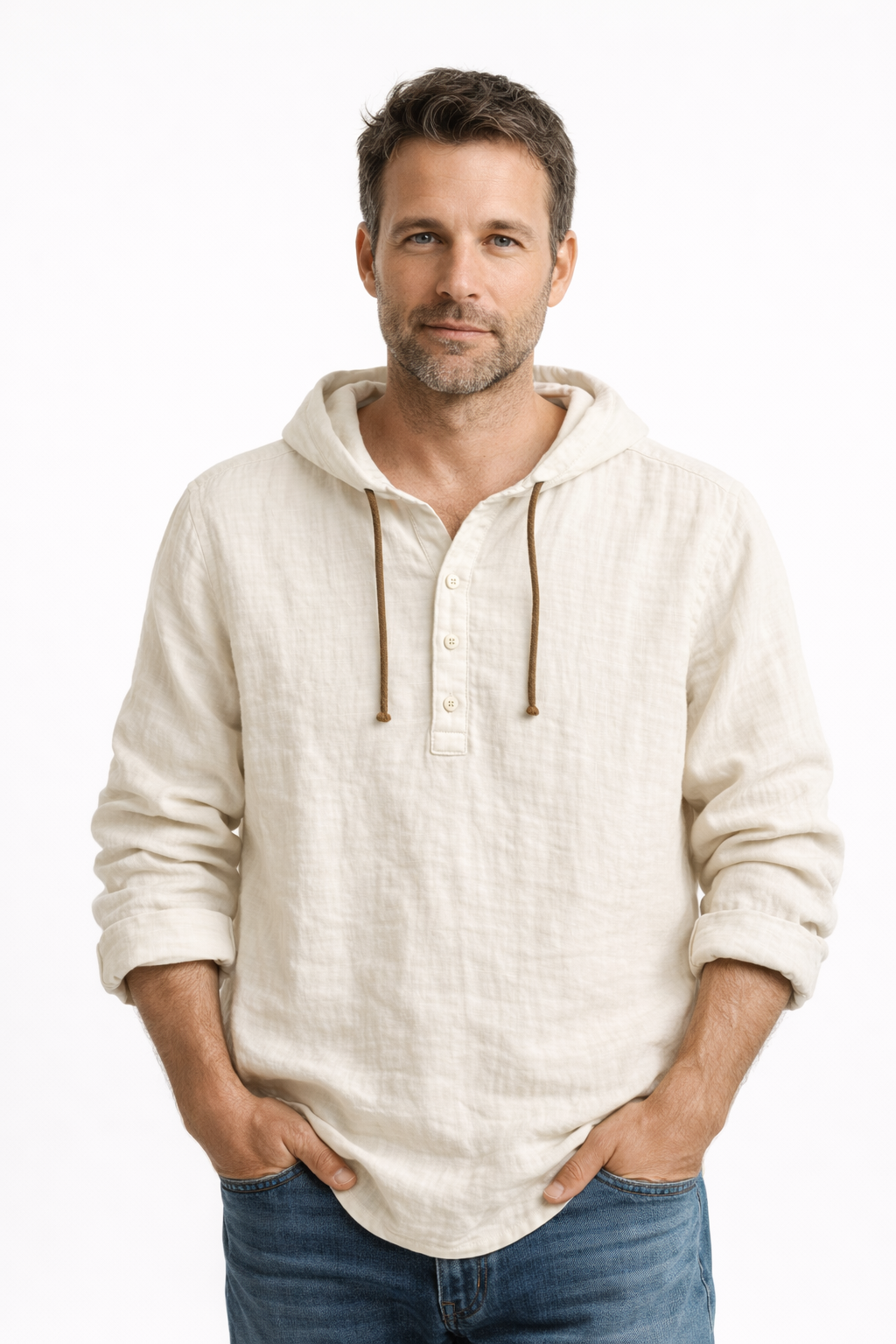 Berg | Linneskjorta med huva