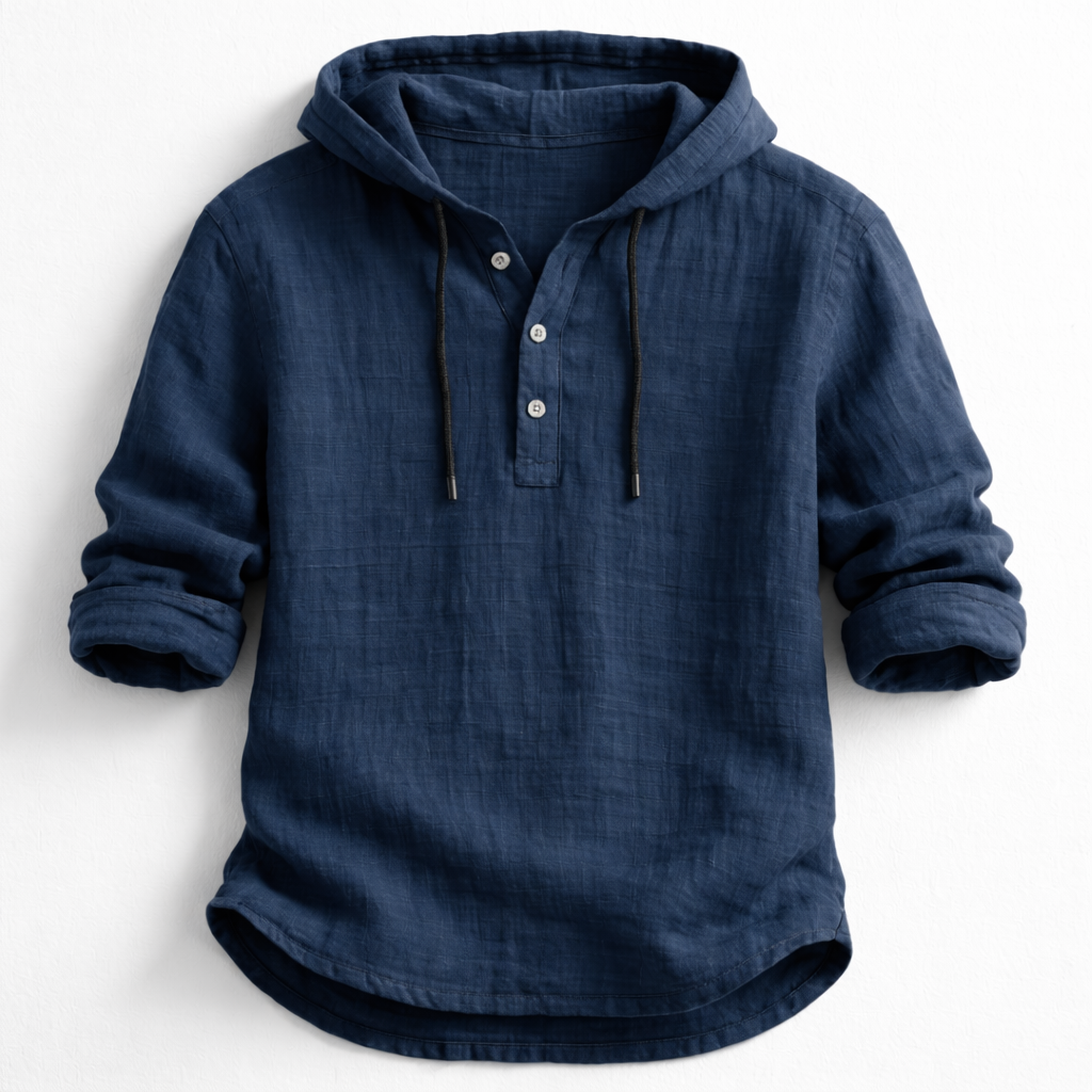 Berg | Linneskjorta med huva