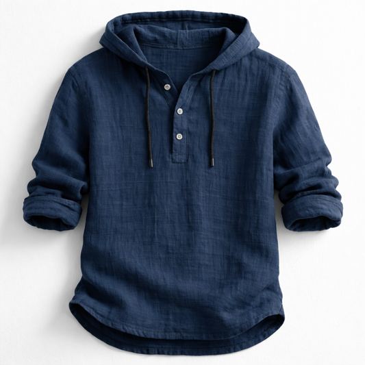 Berg | Linneskjorta med huva