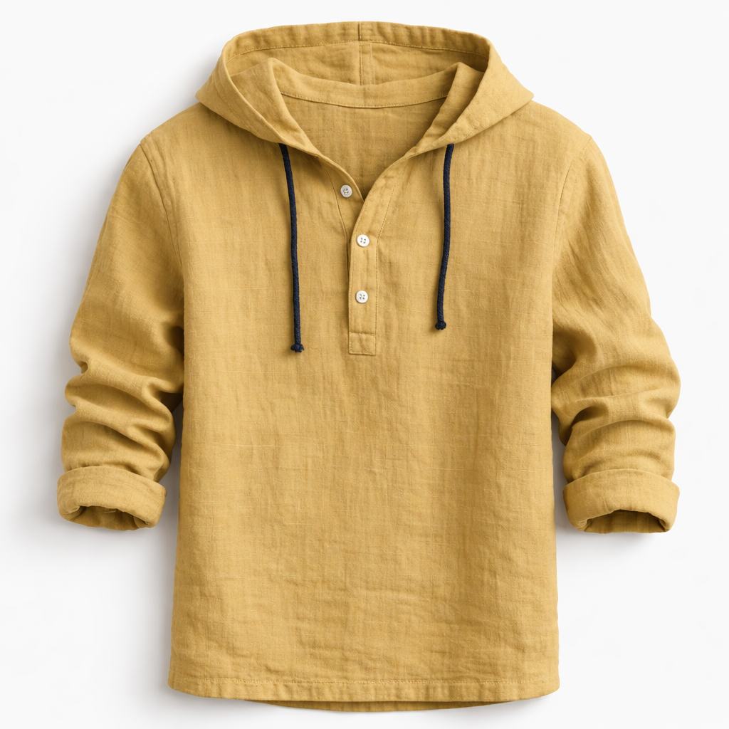 Berg | Linneskjorta med huva