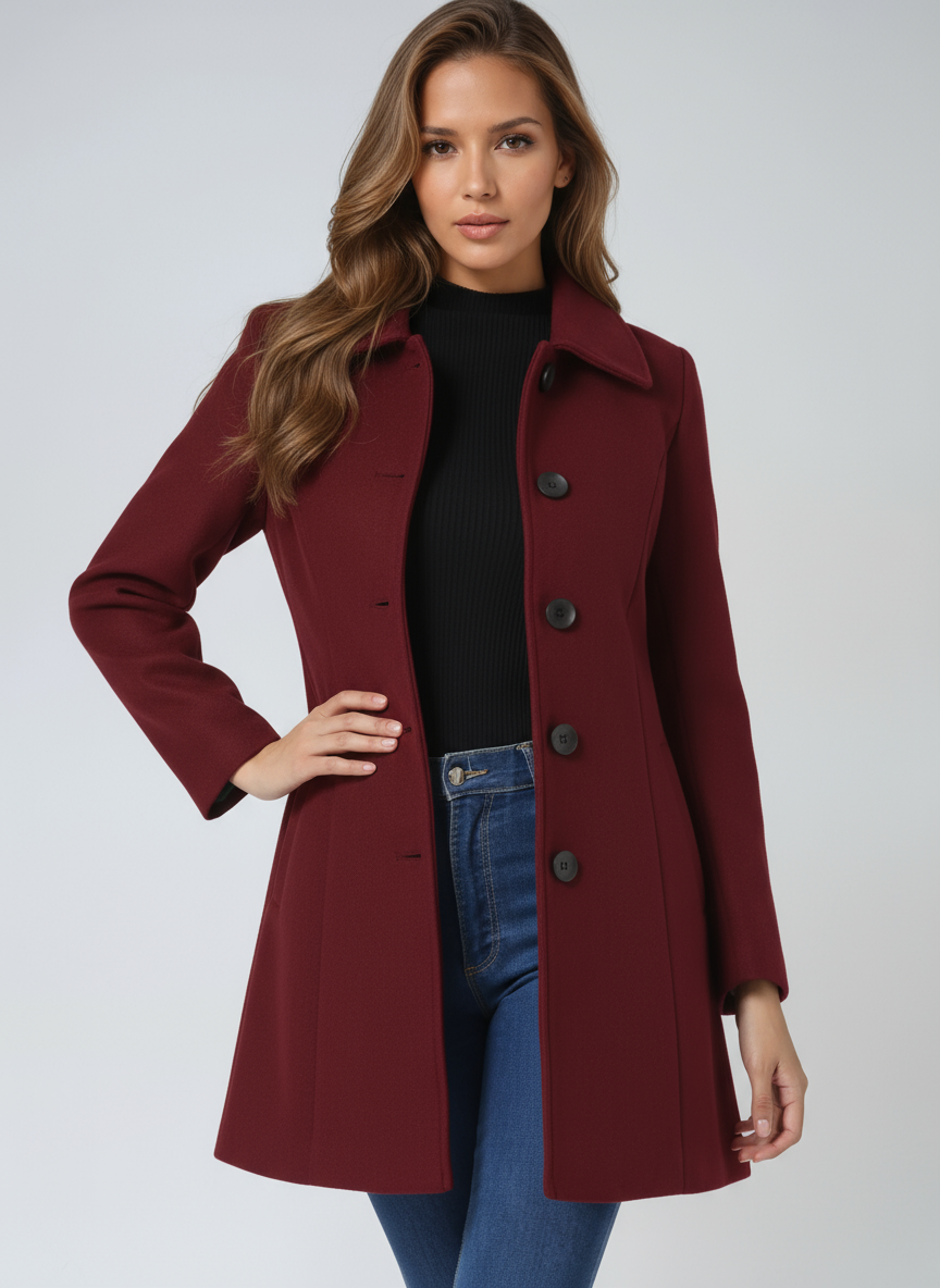 Sofie | Enkelknäppt vintertrenchcoat