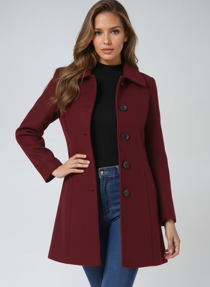 Sofie | Enkelknäppt vintertrenchcoat