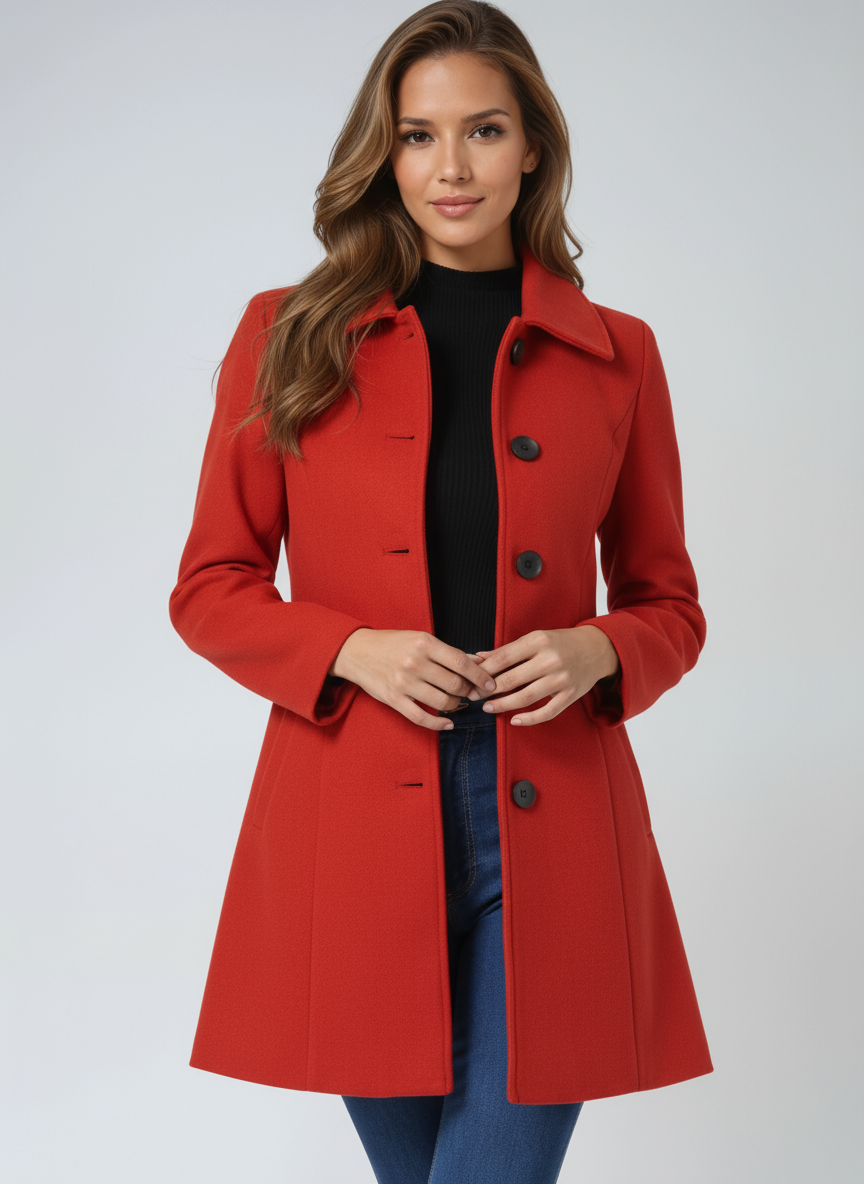 Sofie | Enkelknäppt vintertrenchcoat