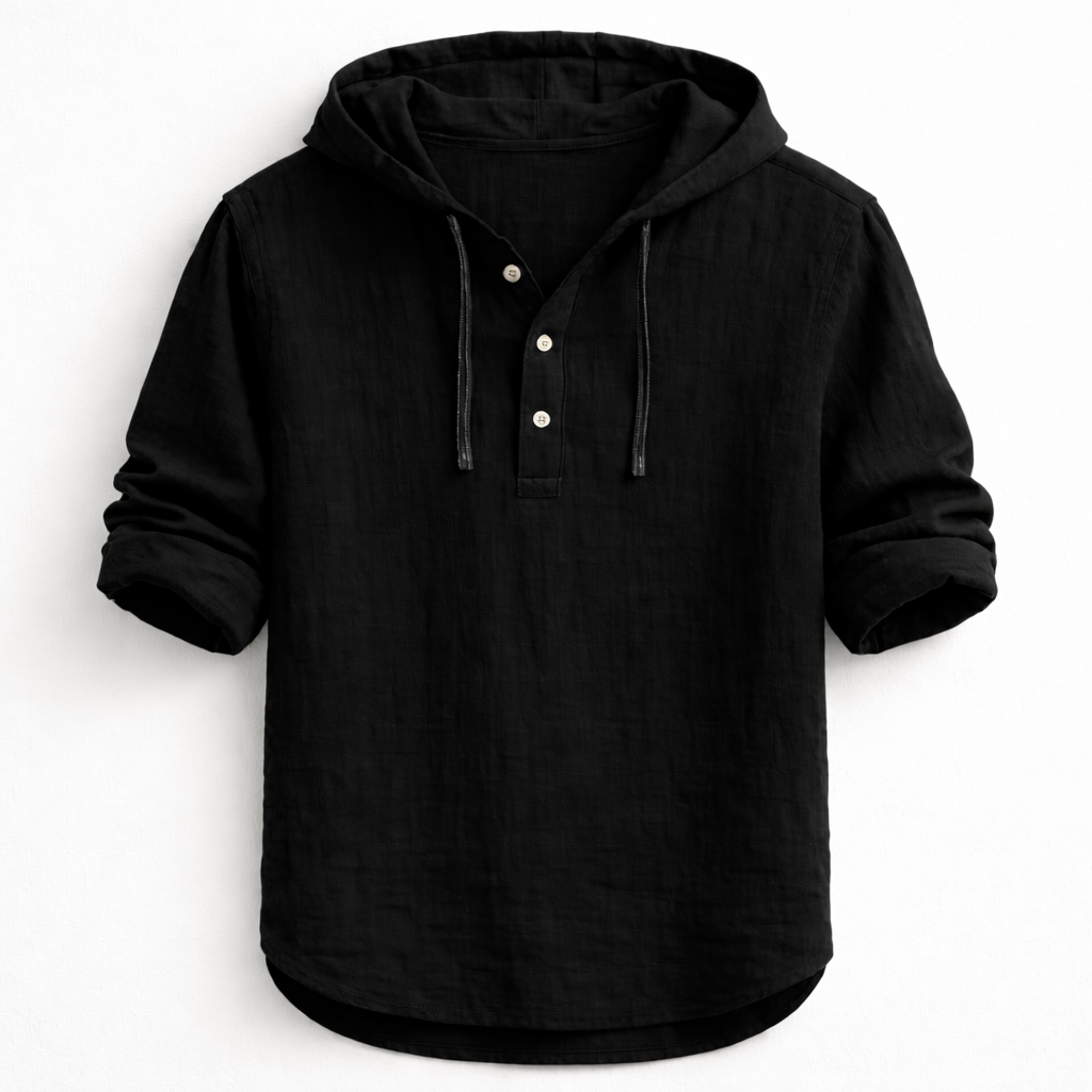 Berg | Linneskjorta med huva