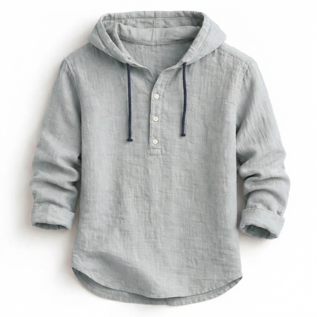 Berg | Linneskjorta med huva