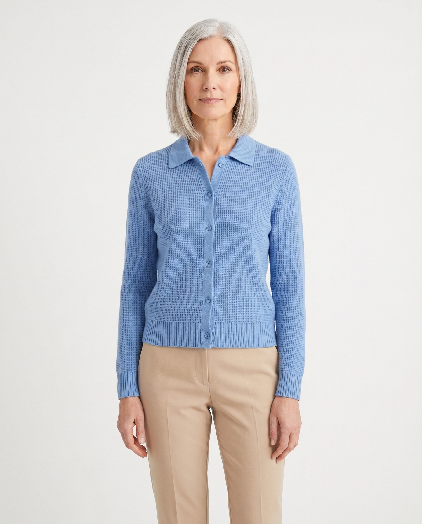 Elara | Klassisk stickad cardigan med knapp