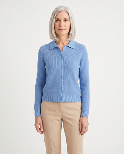 Elara | Klassisk stickad cardigan med knapp