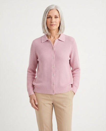 Elara | Klassisk stickad cardigan med knapp