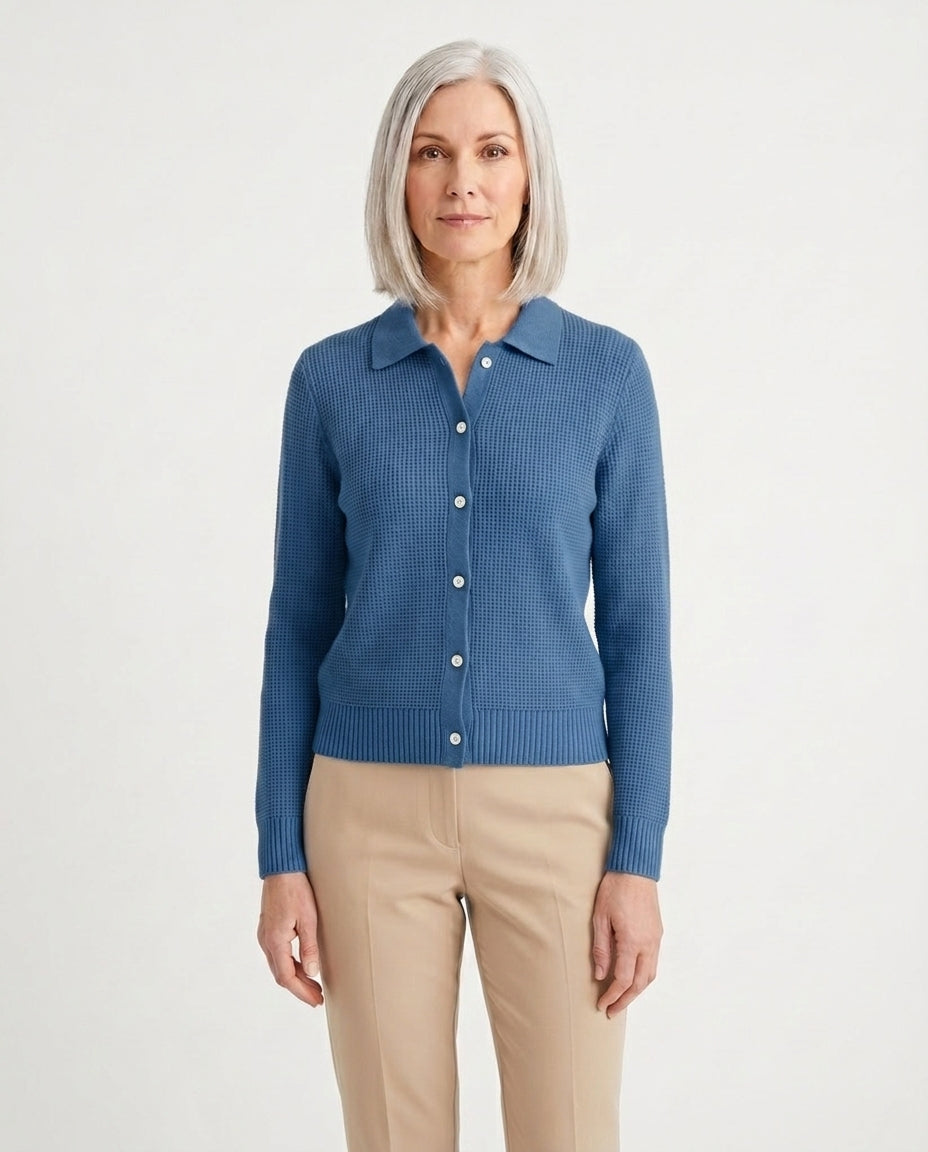 Elara | Klassisk stickad cardigan med knapp