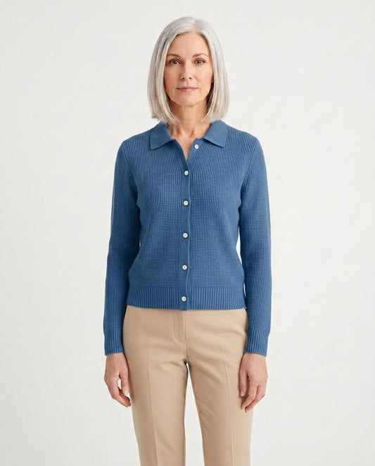 Elara | Klassisk stickad cardigan med knapp